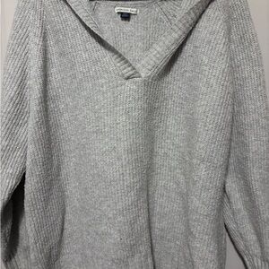 American Eagle Light Gray Knit V-Neck Sweater